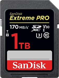 sandisk 1tb extreme pro sdxc uhs-i card – c10, u3, v30, 4k uhd, sd card – sdsdxxy-1t00-gn4in
