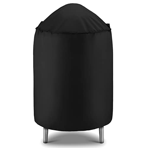 Unicook Smoker Cover 30 Inch, Heavy Duty Waterproof Charcoal Kettle Grill Cover, Fade Resistant Barrel Cover, Fits Weber Char-Griller Akorn Kamado and More Grills, Round Smoker Cover 30" Dia x 36" H