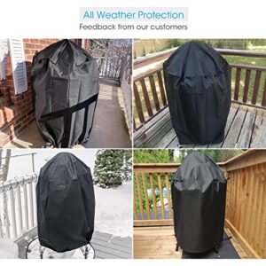 Unicook Smoker Cover 30 Inch, Heavy Duty Waterproof Charcoal Kettle Grill Cover, Fade Resistant Barrel Cover, Fits Weber Char-Griller Akorn Kamado and More Grills, Round Smoker Cover 30" Dia x 36" H