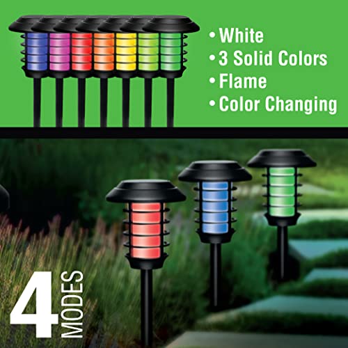 Bell+Howell Solar Pathway Lights Color Changing LED Solar Lights Outdoor, IP67 Waterproof Solar Path Lights, Solar Powered Garden Lights for Walkway, Yard, Backyard, Lawn or Landscape - 8 Packs