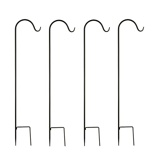 YELOKIE Premium Shepherds Hook 48 Inch, Integral Forming Manufacturing, Rust Resistant Steel Hook Ideal for Use at Weddings, Hanging Plant Baskets, Solar Lights, Lanterns, Bird Feeders, Set of 4