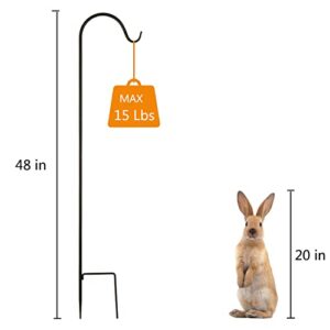 YELOKIE Premium Shepherds Hook 48 Inch, Integral Forming Manufacturing, Rust Resistant Steel Hook Ideal for Use at Weddings, Hanging Plant Baskets, Solar Lights, Lanterns, Bird Feeders, Set of 4