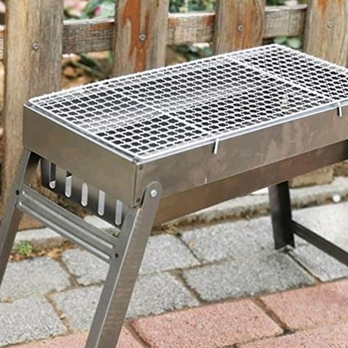 HANABASS 44cm Garden Barbecue Stove Folding Small Firewood Burner Tool Foldable Barbecue Grill Smoker Grill for Outdoor Cooking Camping Picnic Outdoor Garden Charcoal BBQ Grill Party