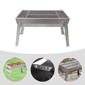 HANABASS 44cm Garden Barbecue Stove Folding Small Firewood Burner Tool Foldable Barbecue Grill Smoker Grill for Outdoor Cooking Camping Picnic Outdoor Garden Charcoal BBQ Grill Party