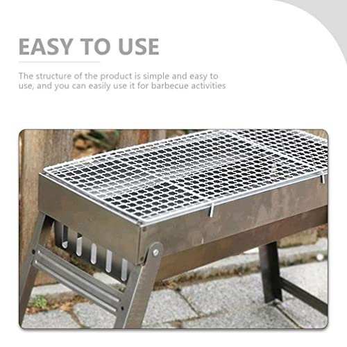 HANABASS 44cm Garden Barbecue Stove Folding Small Firewood Burner Tool Foldable Barbecue Grill Smoker Grill for Outdoor Cooking Camping Picnic Outdoor Garden Charcoal BBQ Grill Party