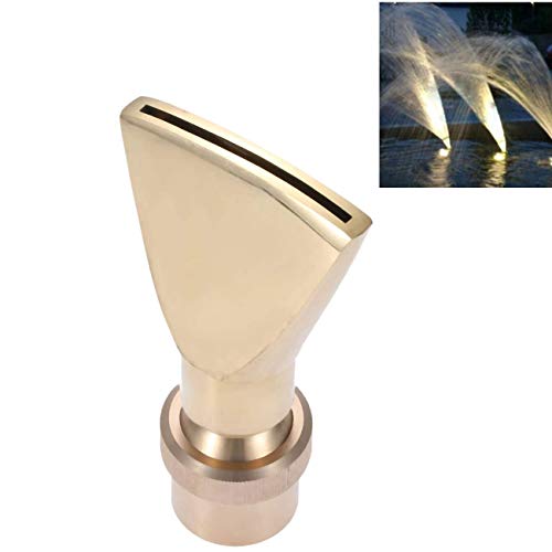 Hicello 1" Brass DN25 Fan Shaped Fountain Nozzle Flat Duck-Bill Fountain Head Sprinkler Spray Head for Garden Pond, Amusement Park, Museum, Library