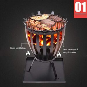 Ygo Barbecue Grill Fire Pit BBQ Charcoal Grill with BBQ Net for Camping Picnic Bonfire Patio Backyard Garden Beaches Park