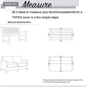 Thten Outdoor Loveseat Sofa Cover 2 Seater, 600D Heavy Duty Waterproof Patio Furniture Bench Cover, 57.9" W x 32.7" D x 31.1" H