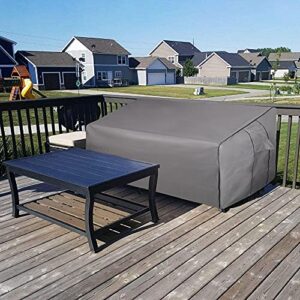 Thten Outdoor Loveseat Sofa Cover 2 Seater, 600D Heavy Duty Waterproof Patio Furniture Bench Cover, 57.9" W x 32.7" D x 31.1" H