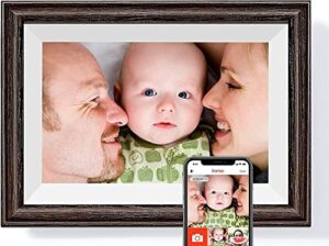 digital picture frame 10.1 inch – wifi smart photo frame hd ips touch screen built in 16gb memory calendar share photo & moments instantly via frameo app from anywhere