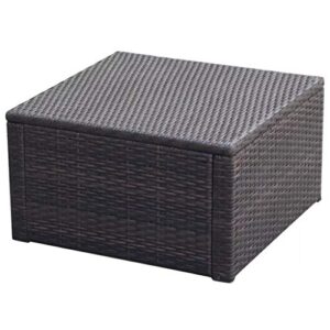 vidaXL Garden Ottoman Poly Rattan Wicker Black Outdoor Footstool Footrest Seat