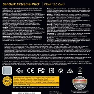 SanDisk 256GB Extreme PRO CFast 2.0 Memory Card - SDCFSP-256G-G46D