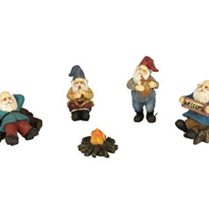 GlitZGlam Happy Gnomes Camp - 6 Piece Garden Gnome Set for The Miniature Fairy Garden