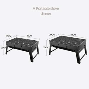 LSJZZ Household Charcoal Grill,Folding Barbecue Outdoor Portable Durable Grill for Picnic Garden Camping Trip Terrace Backyard Cooking,352720cm