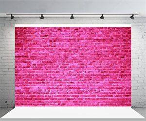 aofoto 7x5ft pink brick wall backdrop happy birthday party table decoration banner photography background girl youngster artistic portrait photo shoot studio props video drop vinyl wallpaper drape