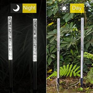 Garosa Solar Outdoor Lights 1 to 5 Solar Powered Reed LED Bubble Solar Tube Stake Lights Lamp Lawn Lights Acrylic Crystal Rod IP65 Waterproof for Garden Yard Patio Walkway Decorative White Light