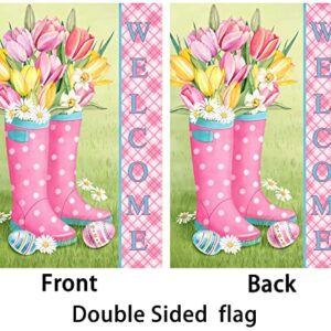 Hello Spring Flag,Spring Garden Flag Double Sided Welcome Burlap Seasonal House and Bird Summer House Flags 28x40 Inch Summer Garden Flag Outdoor Decor for Homes,Gardens,Patio or Lawn with 2 Grommets