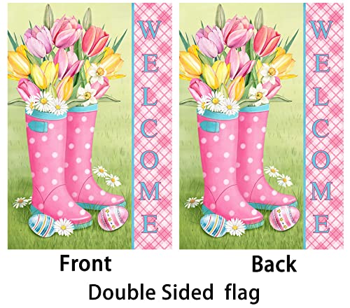 Hello Spring Flag,Spring Garden Flag Double Sided Welcome Burlap Seasonal House and Bird Summer House Flags 28x40 Inch Summer Garden Flag Outdoor Decor for Homes,Gardens,Patio or Lawn with 2 Grommets