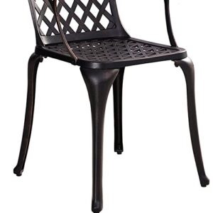 Withniture Outdoor 2 Piece Cast Aluminum Patio Chairs, Metal Patio Chairs with Armrests, All Weather Outdoor Dining Chairs,Patio Seating,for Balcony, Backyard, Garden, Bronze