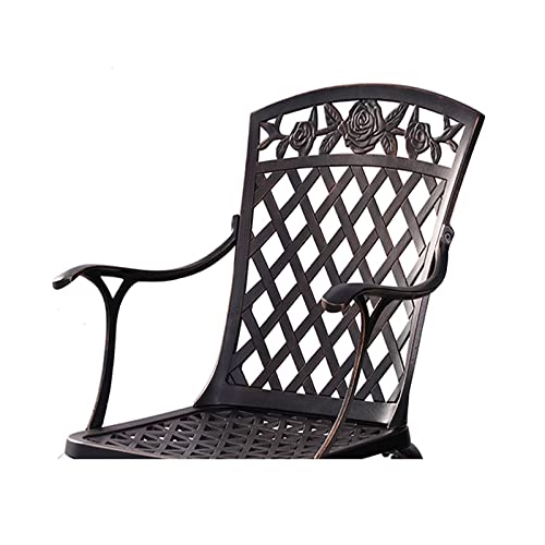 Withniture Outdoor 2 Piece Cast Aluminum Patio Chairs, Metal Patio Chairs with Armrests, All Weather Outdoor Dining Chairs,Patio Seating,for Balcony, Backyard, Garden, Bronze