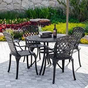 Withniture Outdoor 2 Piece Cast Aluminum Patio Chairs, Metal Patio Chairs with Armrests, All Weather Outdoor Dining Chairs,Patio Seating,for Balcony, Backyard, Garden, Bronze