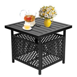 oakcloud uv-protected outdoor patio bistro table side table with 1.57″ umbrella hole,for garden,pool,deck
