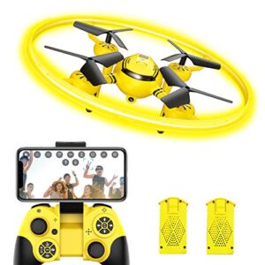 hasakee q8 fpv drone with 1080p camera for kids adults,rc drones for kids,quadcopter with yellow light,altitude hold,gravity sensor and remote control,kids gifts toys for boys and girls