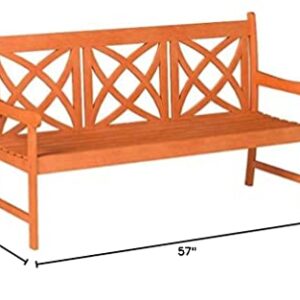 Malibu Outdoor Patio 5-Foot Wood Garden Bench