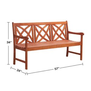 Malibu Outdoor Patio 5-Foot Wood Garden Bench