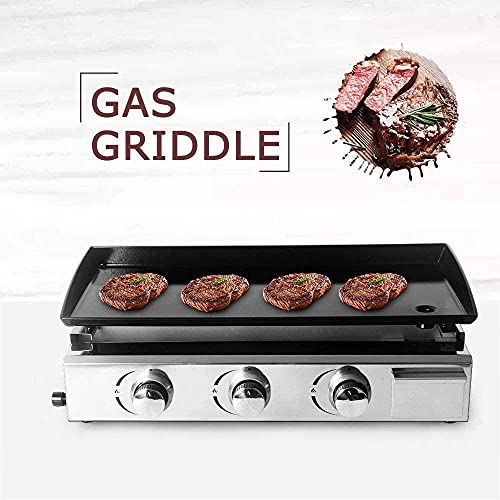 Practical Household BBQ 3 Burners 7500W Garden Outdoor Steel Enameled Cast Iron Grill Picnic Machine, lsxysp