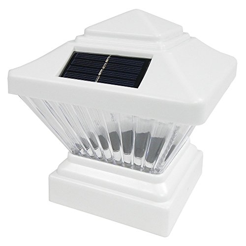 12 Pack White Outdoor Garden 4 x 4 Solar LED Post Deck Cap Square Fence Light Landscape Lamp Lawn PVC Vinyl Wood