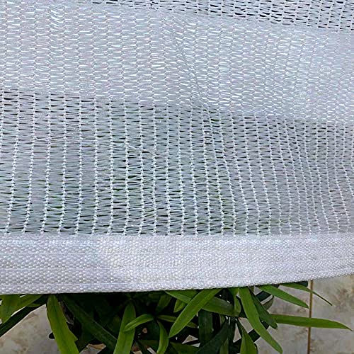 kufu01 85% UV Resistant Anti-Aging White Sunblock Shade Cloth,Water and Air Permeable Mesh Tarp,Shade Netting with Grommets,Rope,Sun Shade Sail for Roof Courtyard Garden Fence (1x2m/3.3x6.6ft)