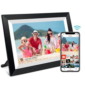 frameo 10.1 inch smart wifi digital photo frame 1280×800 ips lcd touch screen, auto-rotate portrait and landscape, built in 16gb memory, share moments instantly via frameo app from anywhere