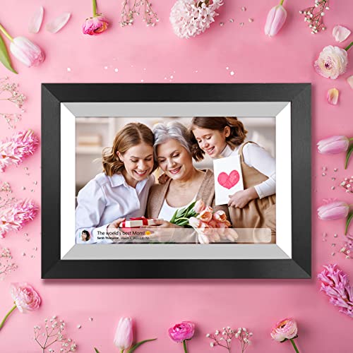 FRAMEO 10.1 Inch Smart WiFi Digital Photo Frame 1280x800 IPS LCD Touch Screen, Auto-Rotate Portrait and Landscape, Built in 16GB Memory, Share Moments Instantly via Frameo App from Anywhere