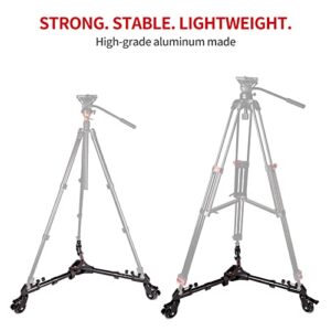 COMAN Professional Tripod Dolly - Heavy Duty with Adjustable Leg Mount with 3-inch Wheel and Carrying Case Compatible with Most Tripods Perfect for Cameras Camcorder and Lighting Equipment