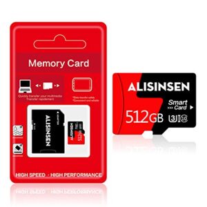 Memory Card 512GB Micro SD 512GB for Camera/Android Phones with A Free SD Card Adapter TF Card 512GB Micro Memory SD Card Fast Speed