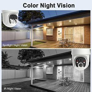HOSAFE.COM Security Cameras Outdoor Wireless Solar Powered, Pan Tilt Battery WiFi Cameras for Home Security, 2K Color Night Vision, 2 Way Talk, PIR Human Motion Detection & Phone Alerts