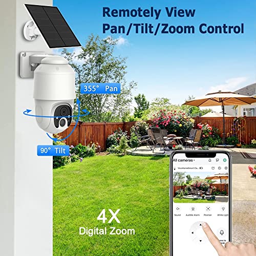 HOSAFE.COM Security Cameras Outdoor Wireless Solar Powered, Pan Tilt Battery WiFi Cameras for Home Security, 2K Color Night Vision, 2 Way Talk, PIR Human Motion Detection & Phone Alerts