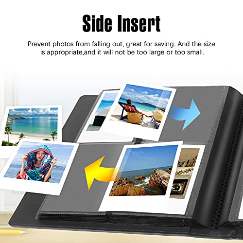 192 Pockets Photo Album for Fujifilm Instax Wide 300 Camera, Polaroid 600 i-Type Film Album, Extra Large Picture Albums for Polaroid Now OneStep2 OneStep+ Instant Camera, POP Lab Print Camera (black)