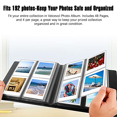 192 Pockets Photo Album for Fujifilm Instax Wide 300 Camera, Polaroid 600 i-Type Film Album, Extra Large Picture Albums for Polaroid Now OneStep2 OneStep+ Instant Camera, POP Lab Print Camera (black)