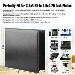 192 Pockets Photo Album for Fujifilm Instax Wide 300 Camera, Polaroid 600 i-Type Film Album, Extra Large Picture Albums for Polaroid Now OneStep2 OneStep+ Instant Camera, POP Lab Print Camera (black)