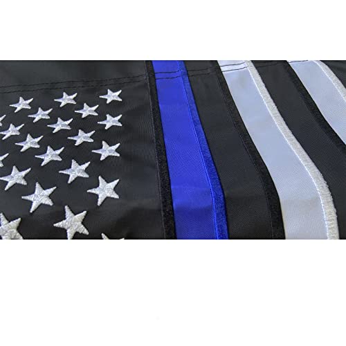 Homissor Thin Blue Line Flag Garden Flags 12x18 Inch Embroidered Police Flag Blue Lives Matter Back First Responder