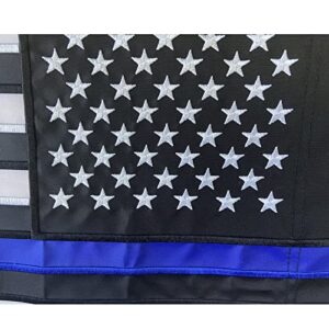 Homissor Thin Blue Line Flag Garden Flags 12x18 Inch Embroidered Police Flag Blue Lives Matter Back First Responder