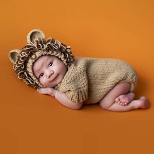 M&G House Newborn Photography Props Lion Costume Baby Photo Shoot Accessories Fits 0-2 Months(Lion Outfit)