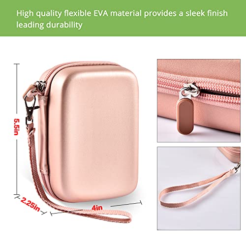 Case Compatible with Canon for Ivy/for Ivy 2 Mobile Mini CLIQ CLIQ+ CLIQ2 CLIQ+2 Instant Camera Printer, Wireless Bluetooth Portable Smartphone Printer, Mesh Pocket fits Paper & Cable, Rose Gold