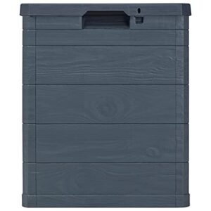 INLIFE Garden Storage Deck Box,Plastic Lockable Garden Container Cabinet Toolbox for Patio, Lawn, Poolside, Backyard Outdoor Anthracite 16.7"x17.3"x19.7"(WxDxH)(23.8 Gal)