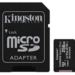 Kingston 256GB microSDXC Canvas Select Plus 100MB/s Read A1 Class 10 UHS-I Memory Card + Adapter (SDCS2/256GB)