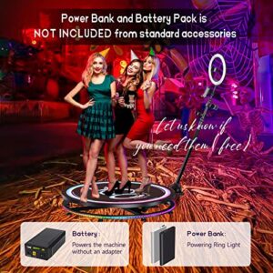 360 Photo Booth Machine for Parties - 5 People to Stand on (39.4"+Flight Case) Software APP Control, Free Customize Logo, JIYANG Automatic Slow Motion Rotating 360 Video Camera Booth Selfie Platform