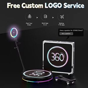 360 Photo Booth Machine for Parties - 5 People to Stand on (39.4"+Flight Case) Software APP Control, Free Customize Logo, JIYANG Automatic Slow Motion Rotating 360 Video Camera Booth Selfie Platform