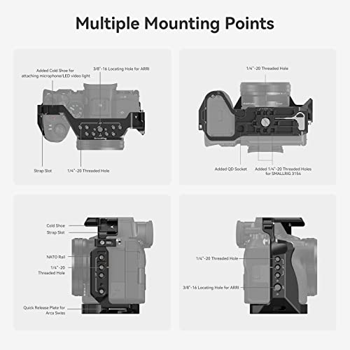 SmallRig A7R V / A7 IV / A7S III Cage with Top Handle, Side Handgrip and HDMI Cable Clamp, Advanced Kit for Sony Alpha 7R V/Alpha 7 IV/Alpha 7 S III -3669